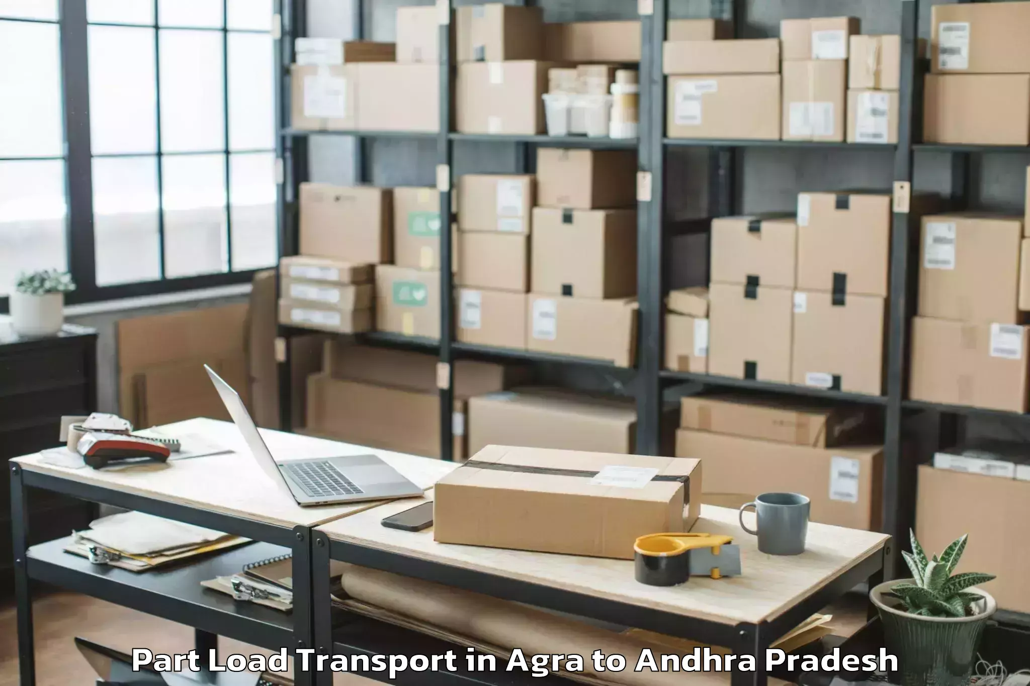 Professional Agra to Mamidikududru Part Load Transport